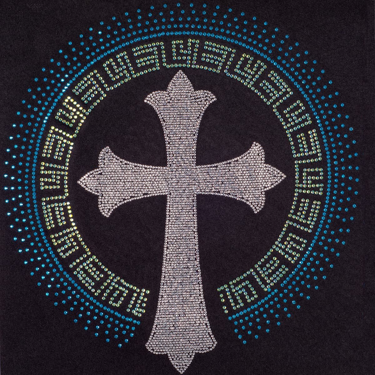 Cross-pattern hotfix rhinestone transfer from the LCHOTFIX catalog