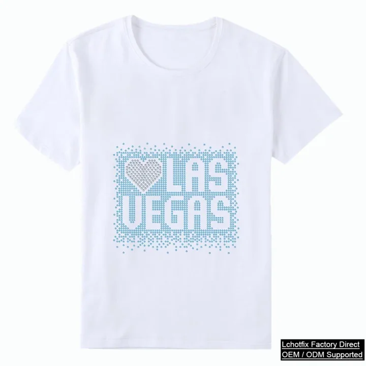 Blue Love Las Vegas rhinestone T-shirt