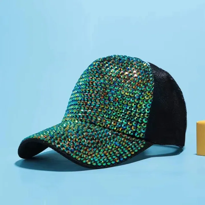 Korean-style rhinestone baseball cap