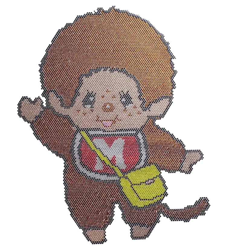 Rhinestone character heat transfer design