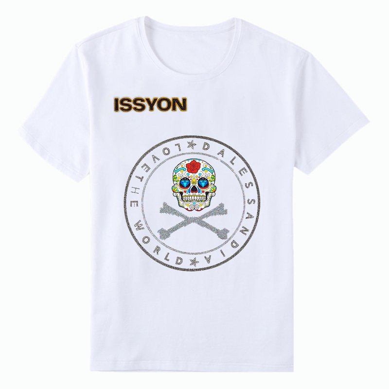 Streetwear DesignSkull Crossbones Rhinestone Graphic Streetwear Design T-Shirt