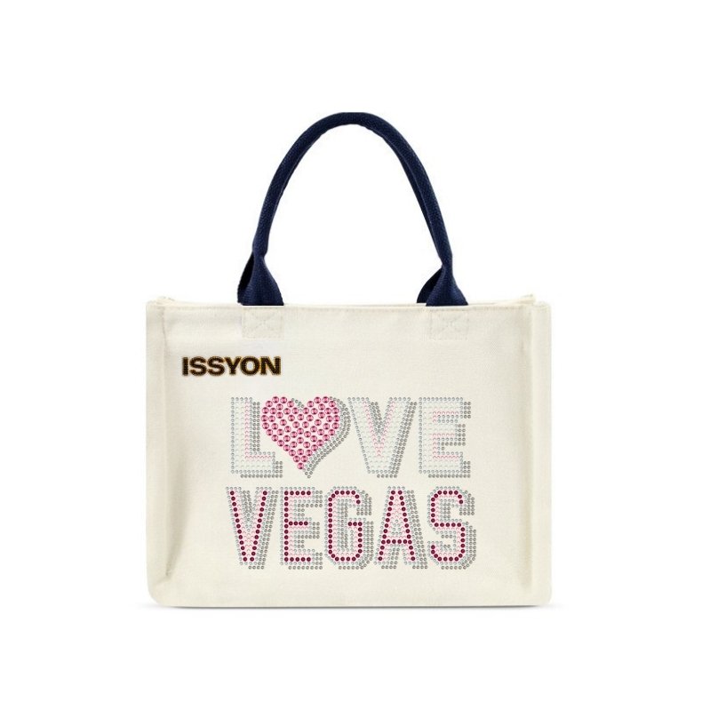 Premium Laminated Canvas Tote Bag with Custom Rhinestone Logo – Thick Exhibition & Promotional Handbag