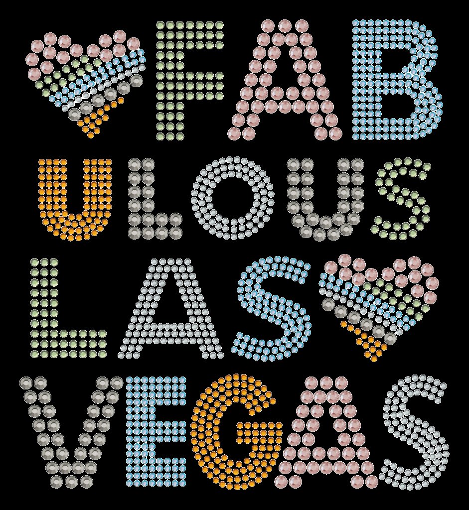 Fabulous Las Vegas Rhinestone T-Shirt – Colorful Crystal Letter Graphic Cotton Tee for fashion