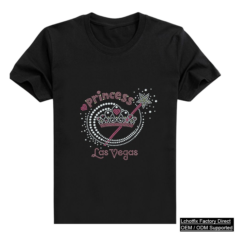 Las Vegas Sparkle Heart Rhinestone T-Shirt – Crystal Swirl Graphic Cotton Tee for Women
