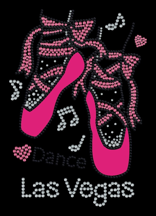 Las Vegas Sparkle Heart Rhinestone T-Shirt – Crystal Swirl Graphic Cotton Tee for Women