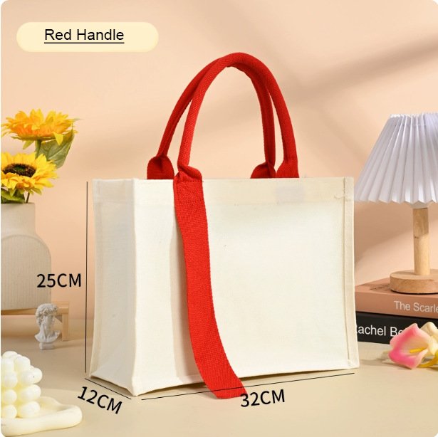 Custom Canvas Tote Bag with Ribbon Strap – Premium OEM Logo Print Corporate Gift Shoulder Bag