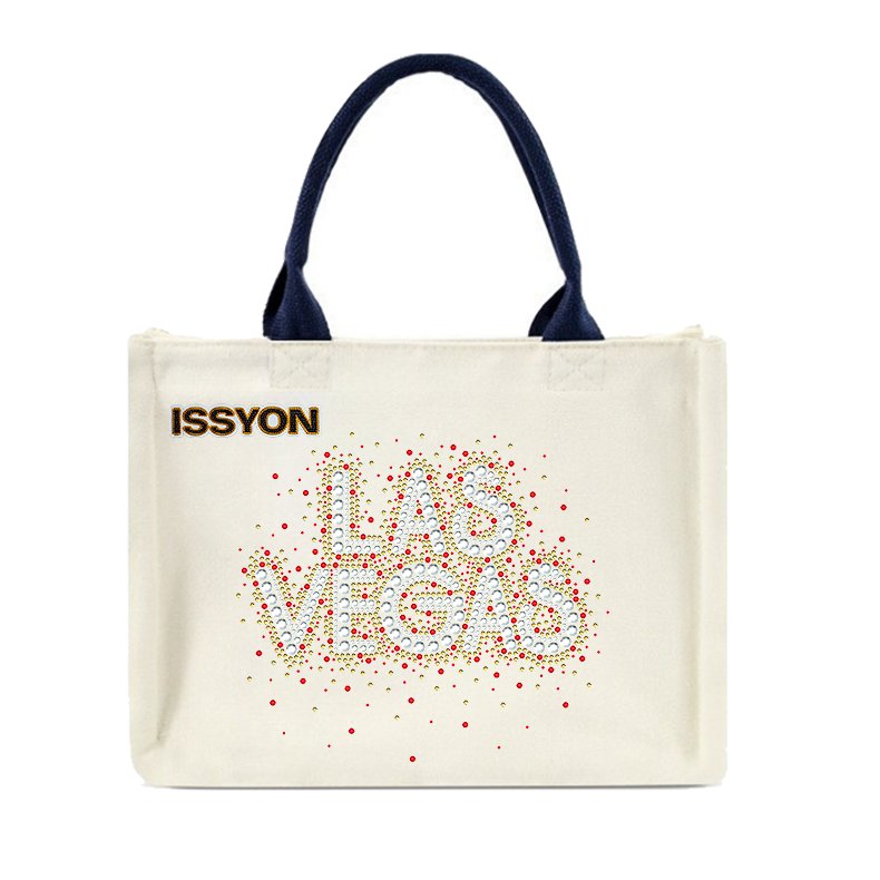 Luxury Gradient Rhinestone LAS VEGAS Canvas Tote Bag – Sparkling Glitter Travel Souvenir Shopper for Boutique & Casino Stores